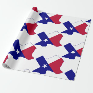 Texas Flag Map Wrapping Paper
