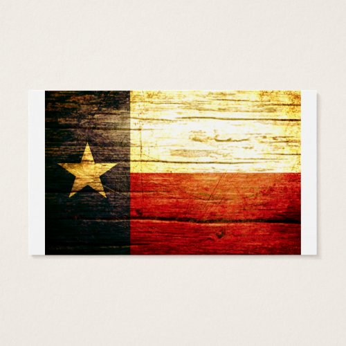 Texas Flag Old Wood Business Card Templates