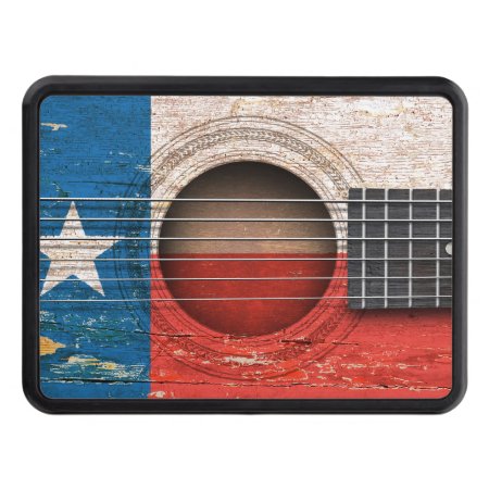 Texas Flag On Old Acoustic Guitar Hitch Cover
