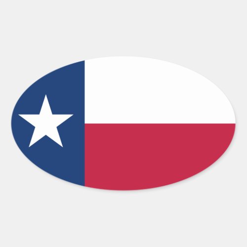 Texas Flag Oval Sticker