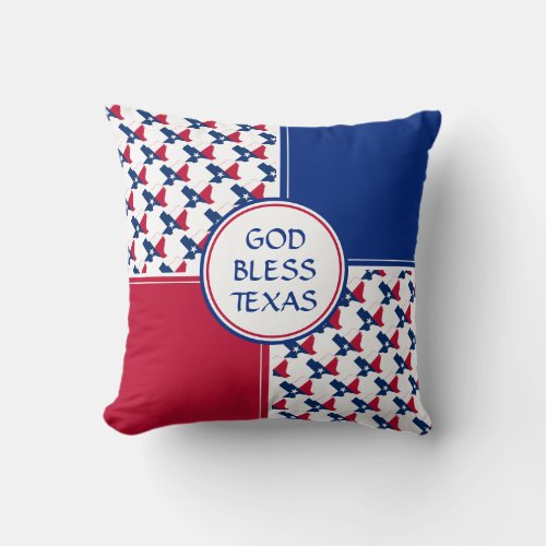 TEXAS Flag Patriotic Texan GOD BLESS TEXAS Throw Pillow