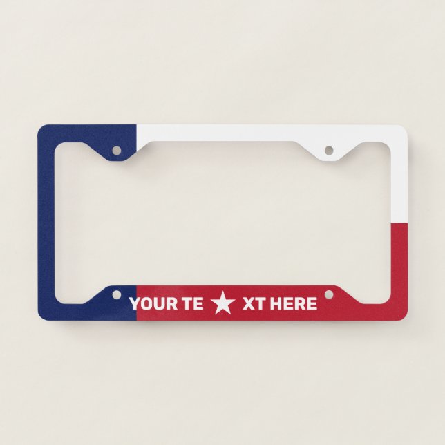Texas Flag Personalized License Plate Frame (Front)