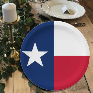 Texas Flag plates, party, sports, Texas Paper Plates