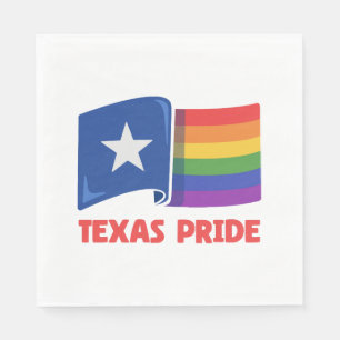 Texas Flag Rainbow Design for proud LGBT+ Texans Napkins