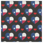 Texas Flag &amp; Red Heart fashion Fabric / USA