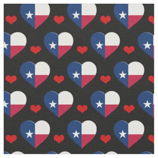 Texas Flag & Red Heart fashion Fabric / USA