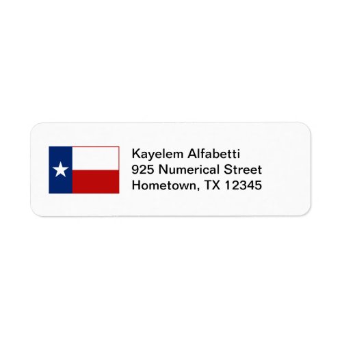 Texas Flag Return Address Label