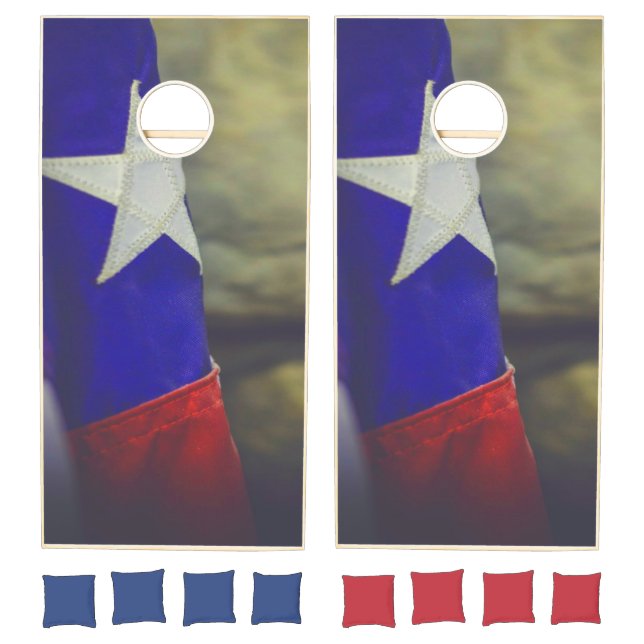 Texas Flag Rustic Lone Star State USA Cornhole Set (Set)