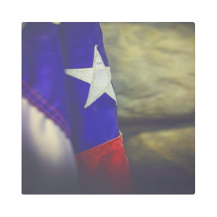 Texas Flag Rustic Lone Star State USA Metal Print