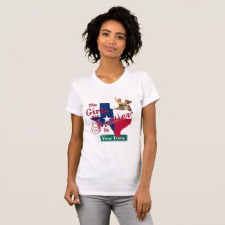 Texas Flag Shape CUSTOM Cowgirl Girls Are Prettier T-Shirt