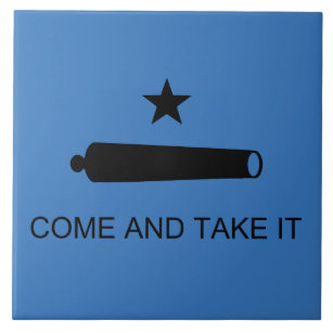 Texas Flag & Spartan Leonidas "Come and Take It!" Ceramic Tile