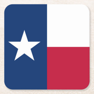 Texas flag square paper coaster