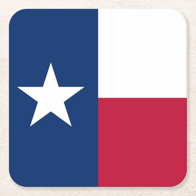 Texas flag square paper coaster (Front)