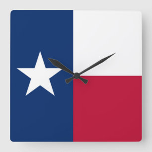 Texas Flag Square Wall Clock