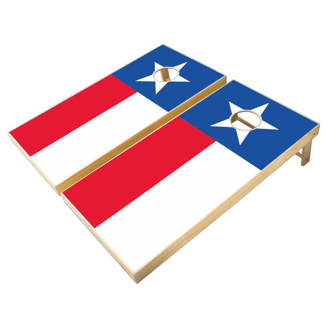 Texas Flag Star Cornhole Set (Angled)