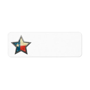 Texas Flag Star Label