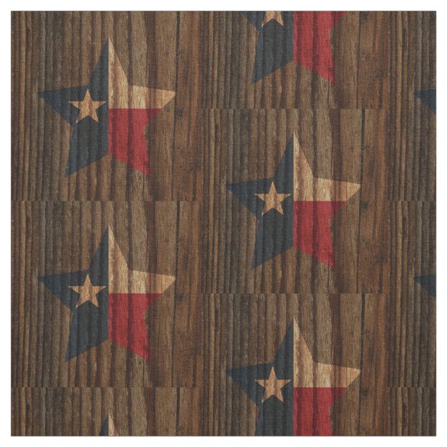 Texas Flag Star on Wood theme Fabric (Swatch)