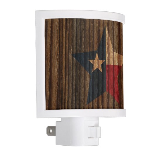 Texas Flag Star on Wood theme Night Light (Right)
