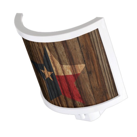 Texas Flag Star on Wood theme Night Light (Angled)