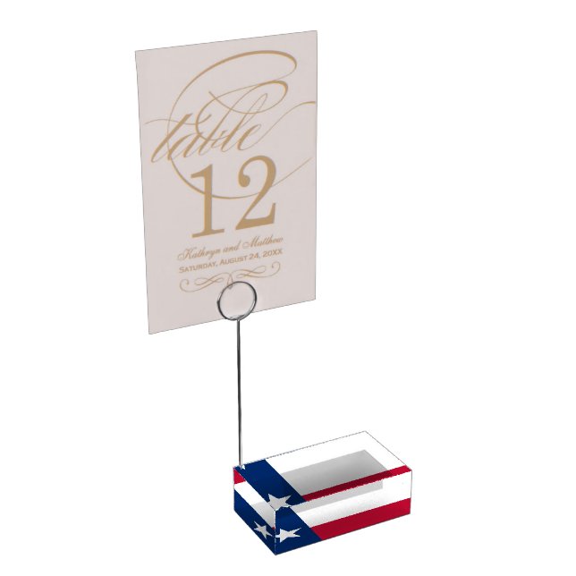 Texas flag table place card holder for wedding (Corner)