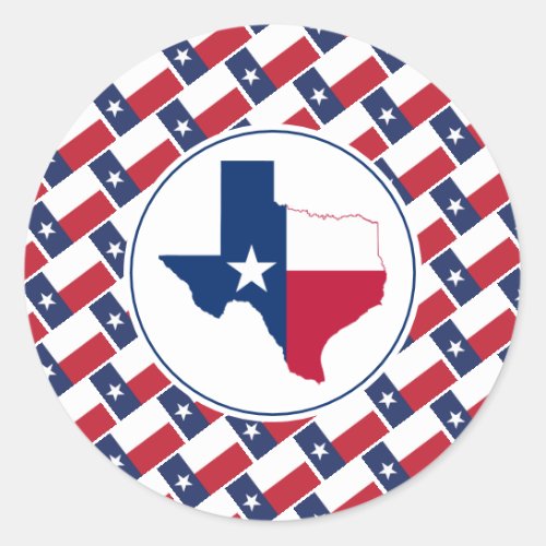 TEXAS FLAG Texan Map Stylish Patriotic Classic Round Sticker