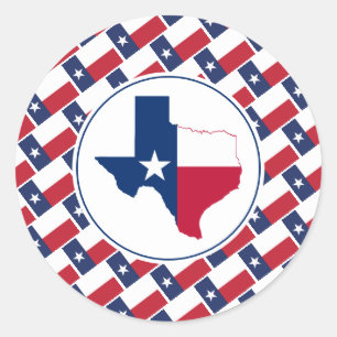 TEXAS FLAG Texan Map Stylish Patriotic Classic Round Sticker