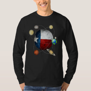 Texas Flag Texas And The Solar System T-Shirt