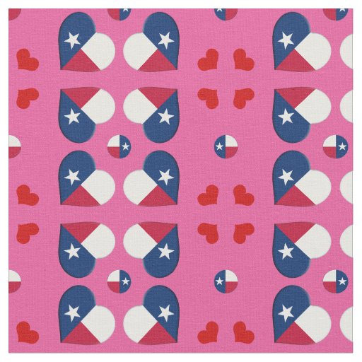 Texas Flag & Texas Hearts fashion Fabric / USA