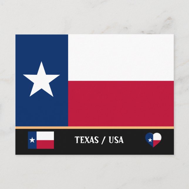 Texas Flag & Texas State USA /America Postcard (Front)