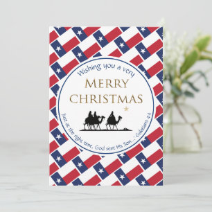 TEXAS FLAG Three Wise Men TEXAN Christmas Holiday Card