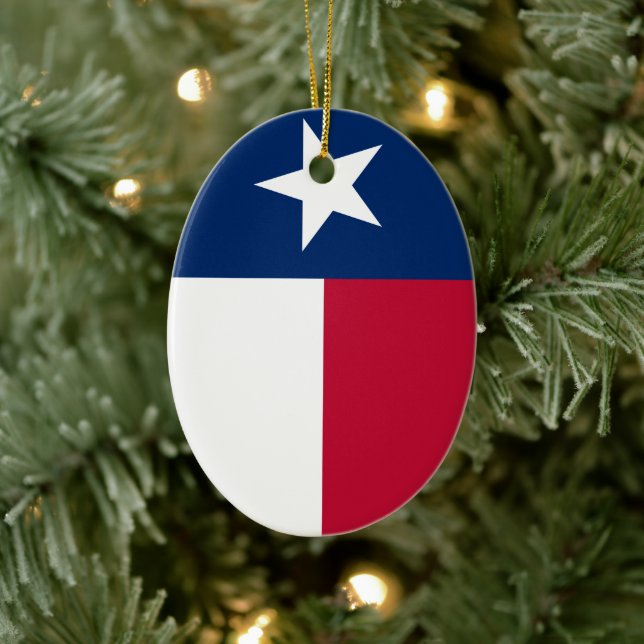 Texas Flag (vertical) Ceramic Ornament (Tree)