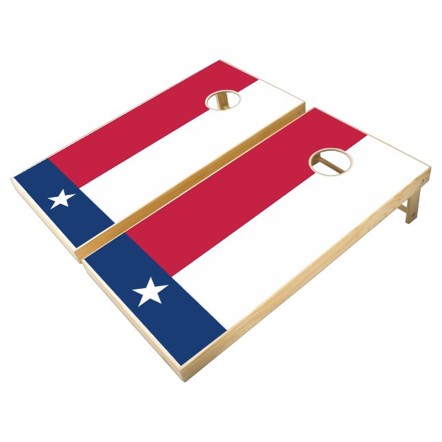 Texas Flag (vertical) Cornhole Set (Angled)