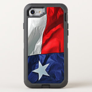 Texas Flag Waving Red White and Blue OtterBox Defender iPhone SE/8/7 Case