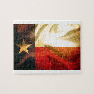 Texas Flag waving silk Jigsaw Puzzle