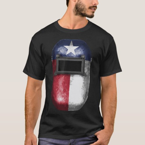 Texas Flag Welders Helmet Cool Welding  Fabricato T_Shirt
