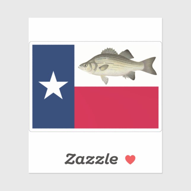Texas Flag White Bass Sticker (Sheet)