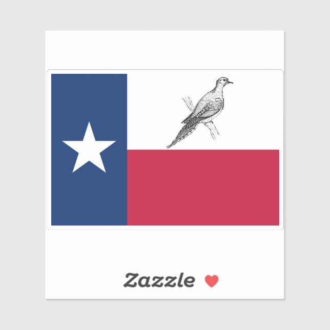 Texas Flag With Dove Sticker (Sheet)