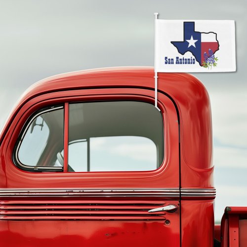Texas Flag with State Flower Bluebonnet Custom