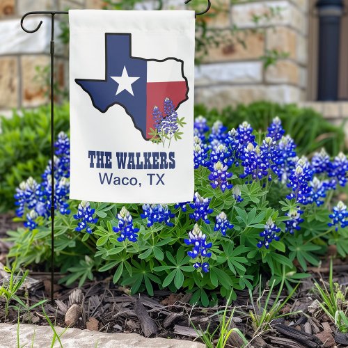 Texas Flag with State Flower Bluebonnet Custom