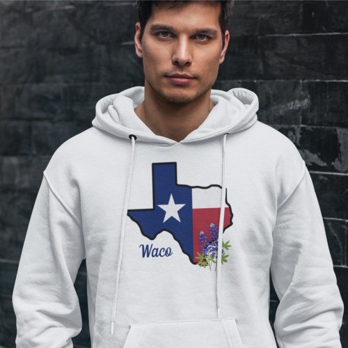 Texas Flag with State Flower Bluebonnet Custom Hoodie