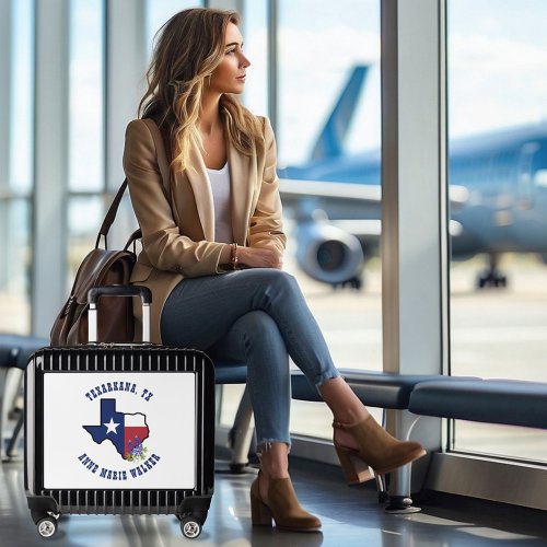 Texas Flag with State Flower Bluebonnet Custom Luggage
