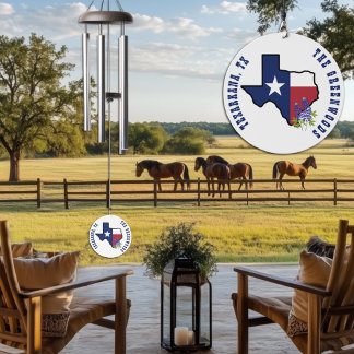 Texas Flag with State Flower Bluebonnet Custom Wind Chime