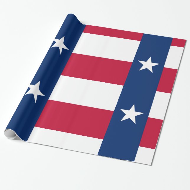Texas Flag Wrapping Paper (Unrolled)