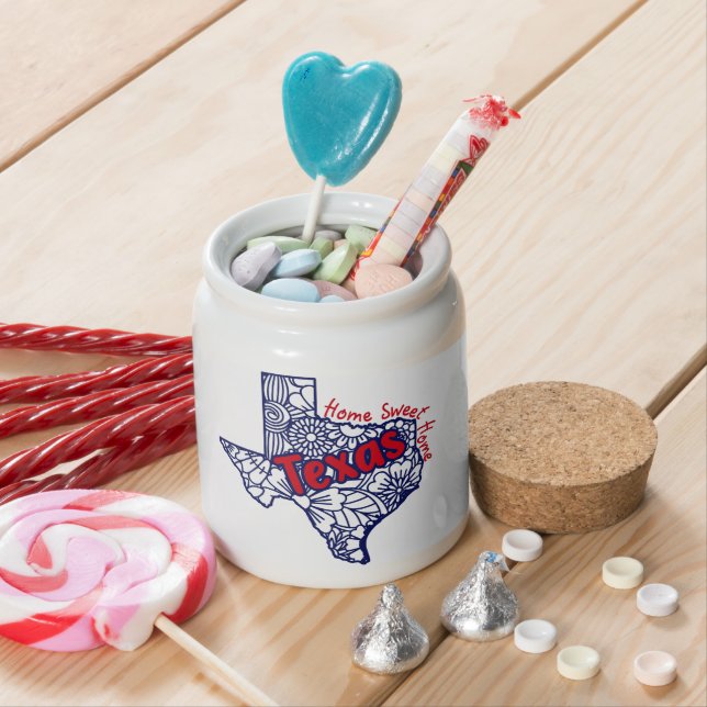 Texas Floral Doodles   Candy Jar (In Situ)