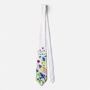 Texas Flower Garden Wildflower Art Tie