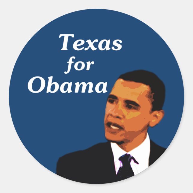 Texas for Barack Obama Classic Round Sticker (Front)
