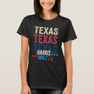 Texas For Kamala Harris Tim Wheimer 2024 Retro  T-Shirt