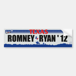 Texas for Romney - Ryan - 2012 Bumper Sticker