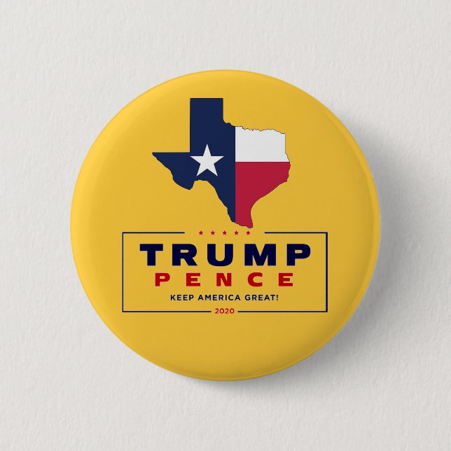 Texas for Trump Pence 2020 Button (Front)