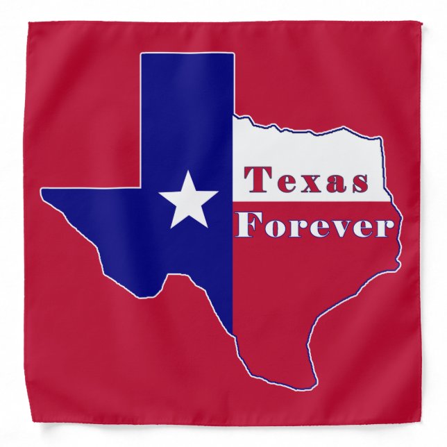 Texas Forever Flag Map Bandana (Front)